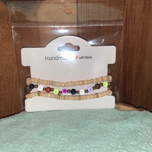 Handmade Jewelry - Handmade Colorful Beaded Bracelet Set Elastic Stretch 7”